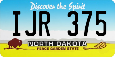 ND license plate IJR375
