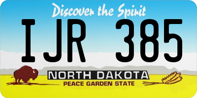 ND license plate IJR385
