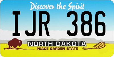 ND license plate IJR386