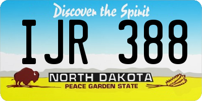 ND license plate IJR388