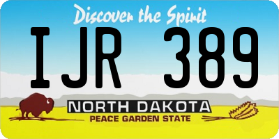 ND license plate IJR389