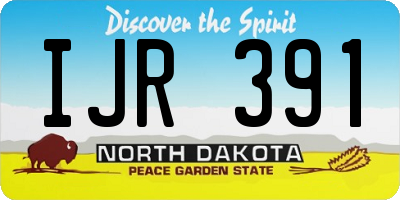 ND license plate IJR391
