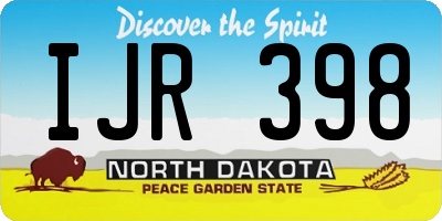 ND license plate IJR398