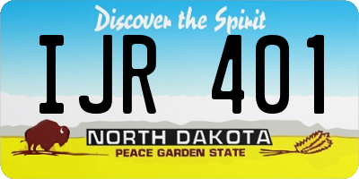 ND license plate IJR401