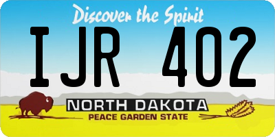 ND license plate IJR402