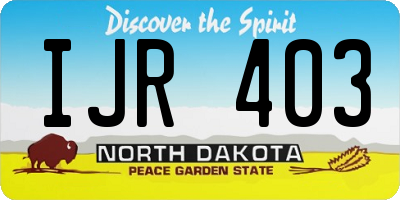 ND license plate IJR403