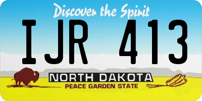 ND license plate IJR413