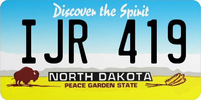ND license plate IJR419