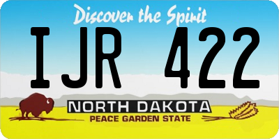 ND license plate IJR422