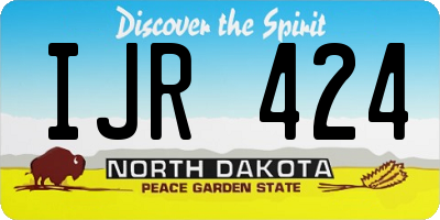 ND license plate IJR424