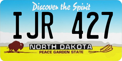 ND license plate IJR427