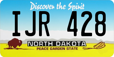 ND license plate IJR428