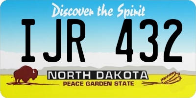 ND license plate IJR432