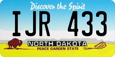 ND license plate IJR433