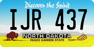 ND license plate IJR437