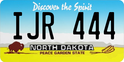 ND license plate IJR444