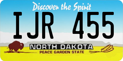 ND license plate IJR455