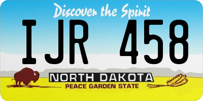 ND license plate IJR458