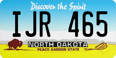 ND license plate IJR465
