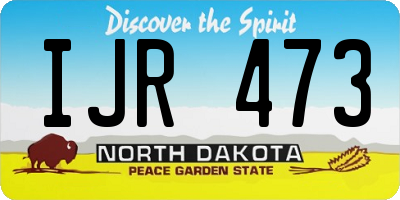 ND license plate IJR473