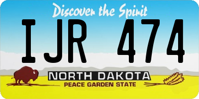 ND license plate IJR474