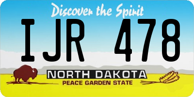 ND license plate IJR478