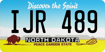 ND license plate IJR489
