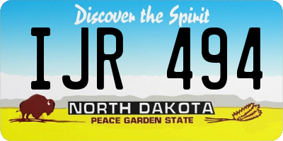 ND license plate IJR494