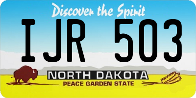 ND license plate IJR503