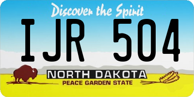 ND license plate IJR504
