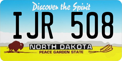 ND license plate IJR508