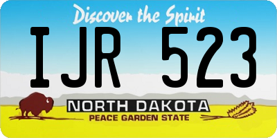 ND license plate IJR523