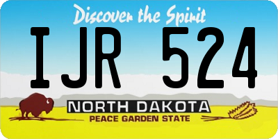 ND license plate IJR524
