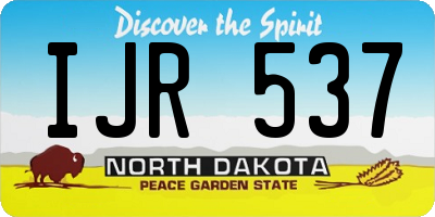 ND license plate IJR537