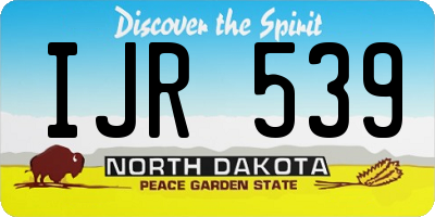 ND license plate IJR539