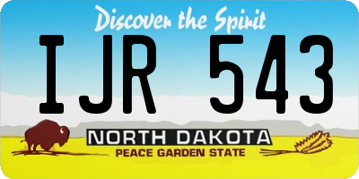 ND license plate IJR543