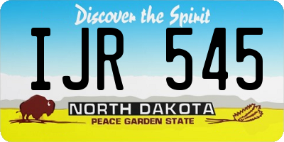 ND license plate IJR545
