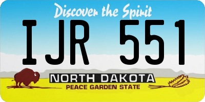 ND license plate IJR551