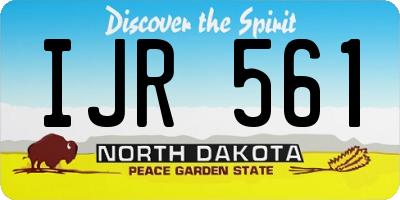 ND license plate IJR561