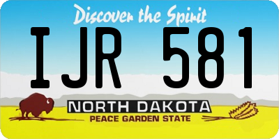ND license plate IJR581