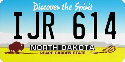 ND license plate IJR614