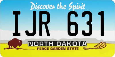 ND license plate IJR631