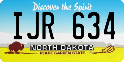 ND license plate IJR634