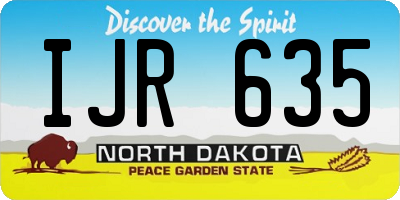 ND license plate IJR635