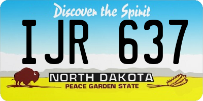 ND license plate IJR637