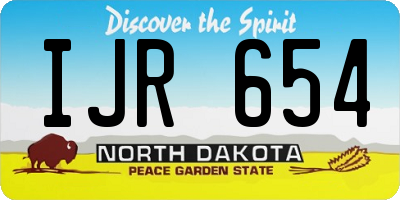 ND license plate IJR654