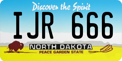 ND license plate IJR666