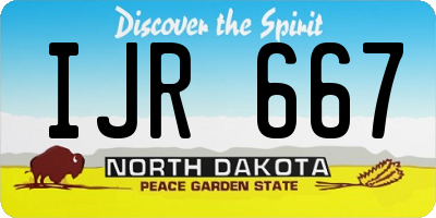 ND license plate IJR667