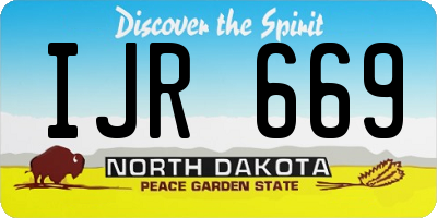 ND license plate IJR669