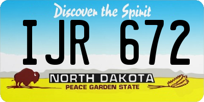 ND license plate IJR672